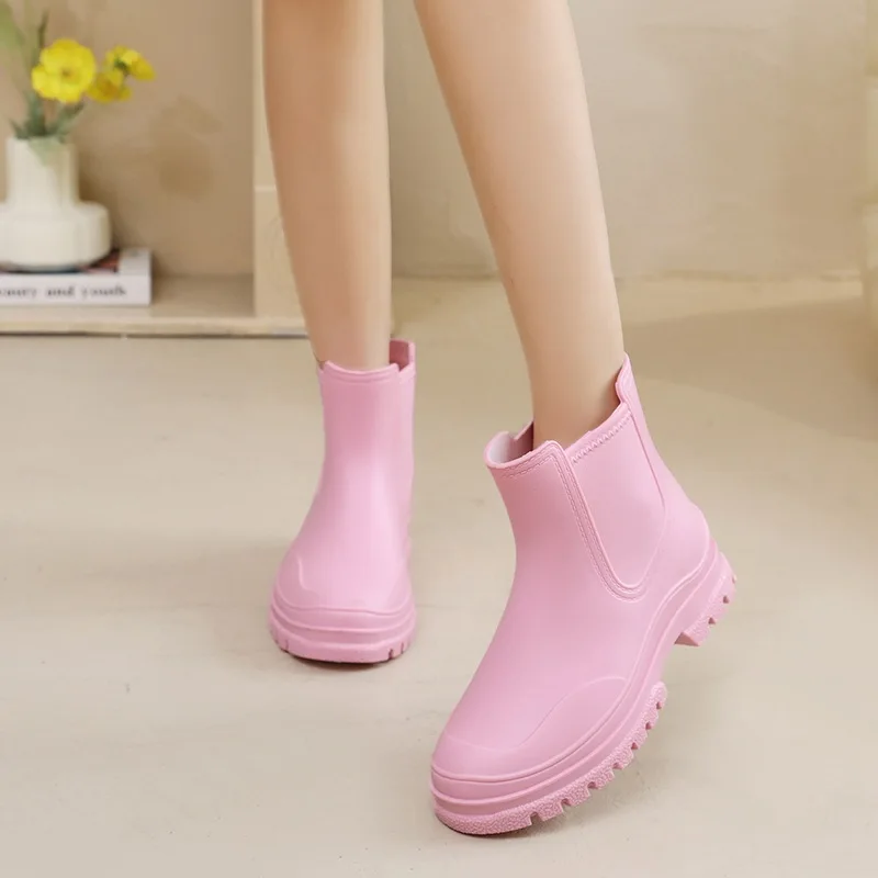 Botas de Lluvia antideslizantes para Mujer, zapatos impermeables de goma estilo Chelsea, para pesca y jardín