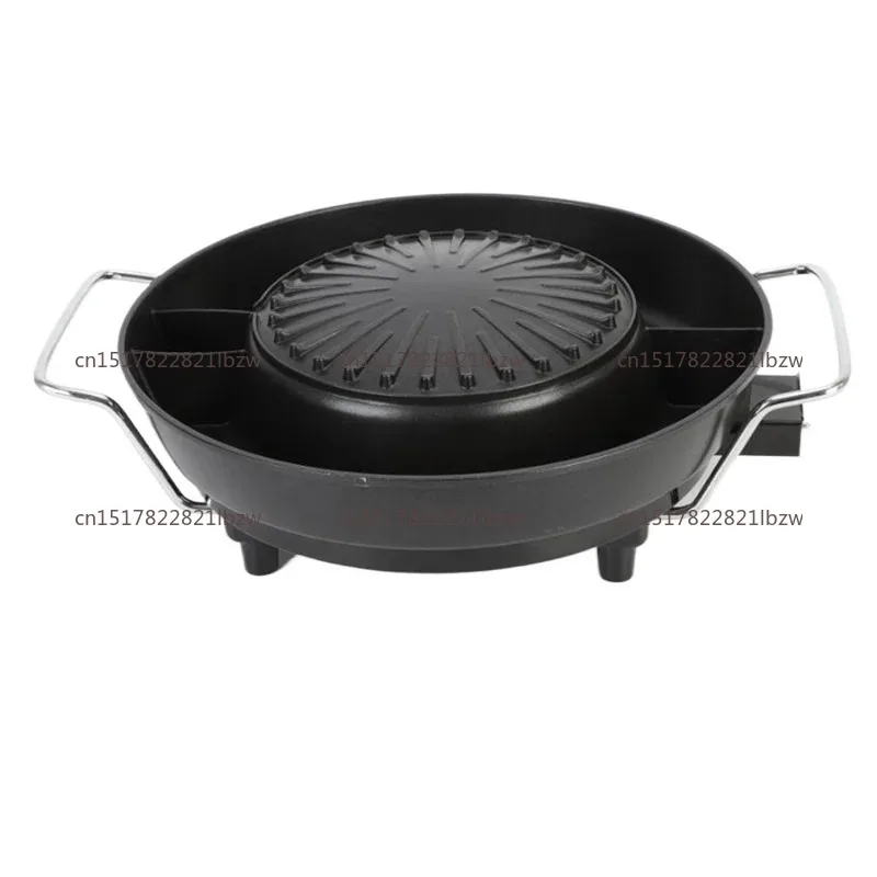 Dual-sided Electric Grill Pan - Multi-functional Hot Pot & BBQ Combo, Indoor Electric Hot Pot with Grill