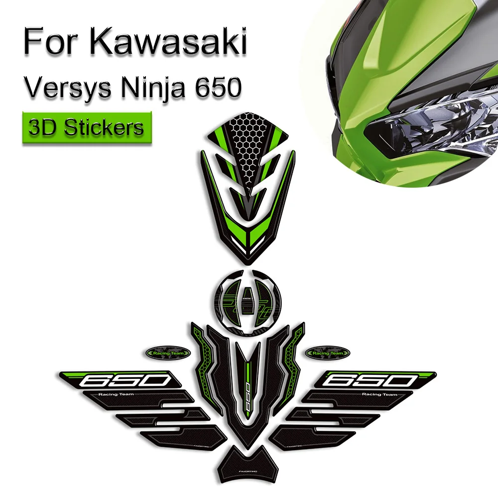 

Для Kawasaki Ninja Z650 Z 650 мотоциклетная 3D наклейка на топливный бак, защитные наклейки на крышку газа, водонепроницаемые 2020-2025