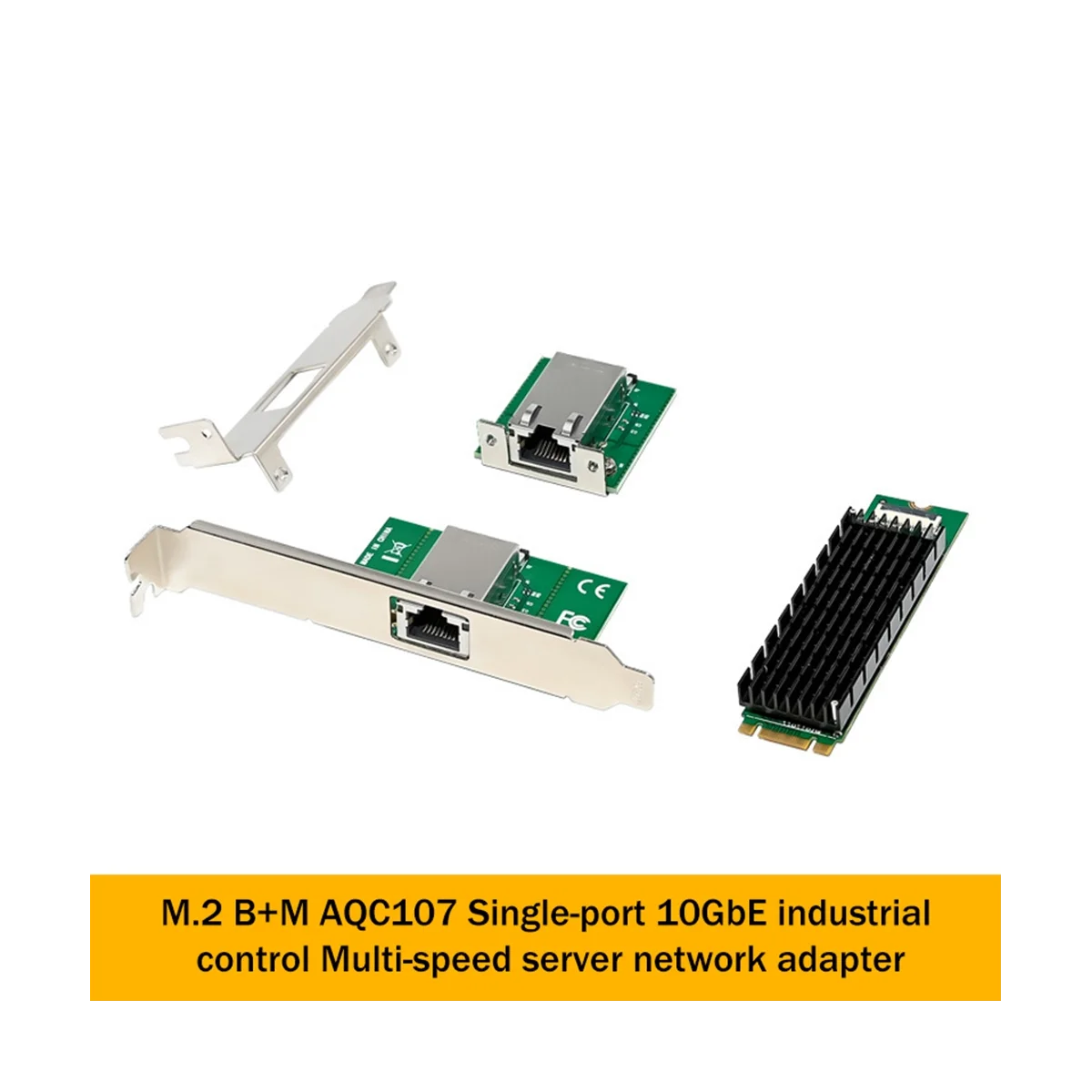 Однопортовая сетевая карта M.2 B + M 10GbE, сетевой адаптер Ethernet RJ45 AQC107, Серверная сетевая карта промышленного контроля