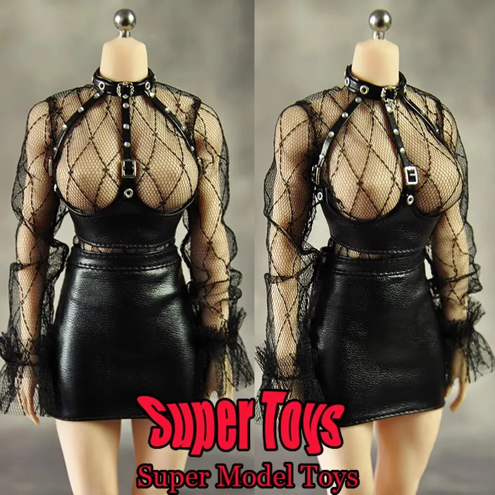 

В наличии 1/6 весы женщина-солдат одежда аксессуары тонкая черная юбка корсетный комплект подходит для 12-дюймовой экшн-фигурки модель куклы