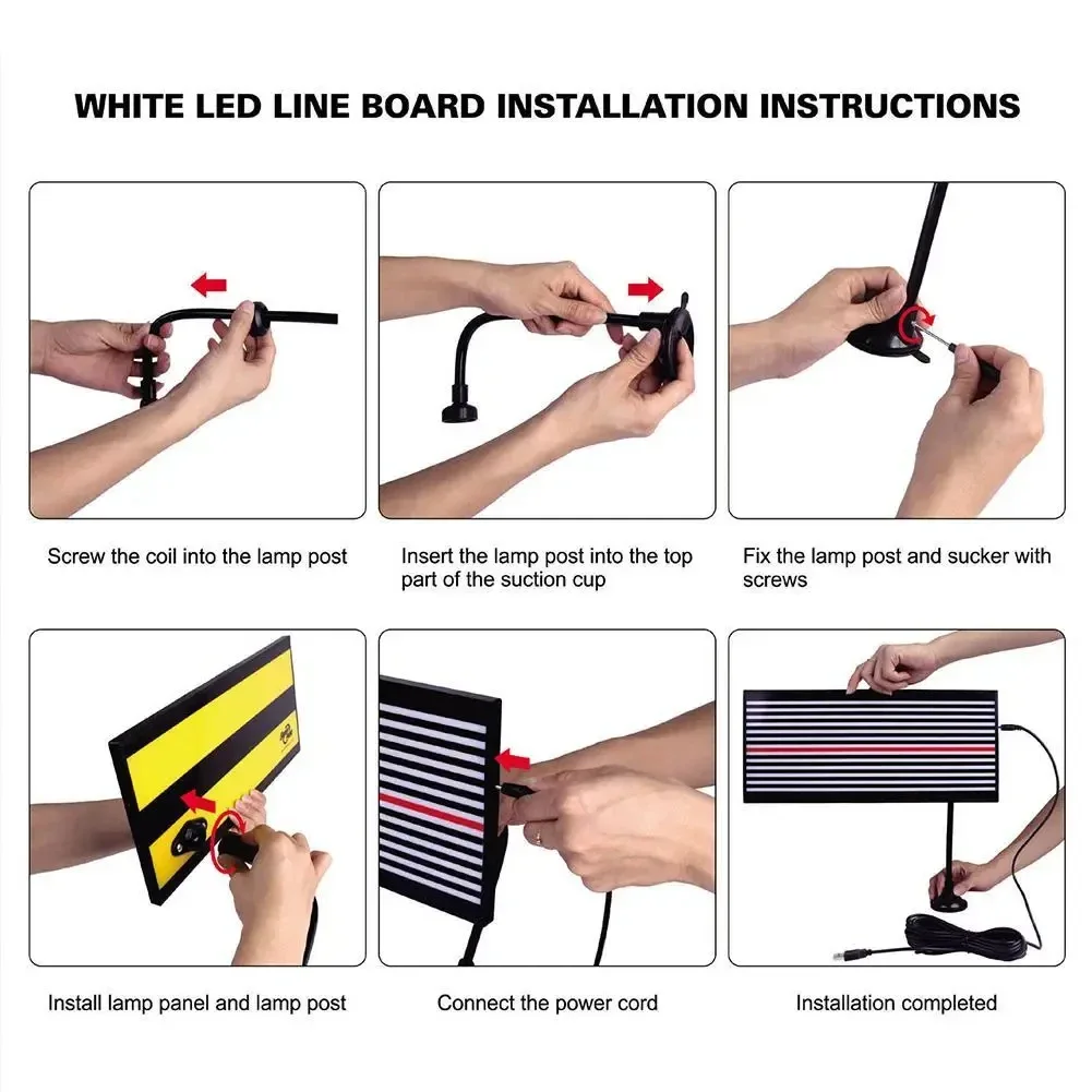 LED PDR Line Board Reflector Lamp Car Paintless Dent Repair Tools Vehicle Dent Correction Remove Assist Tool Wire Light Board