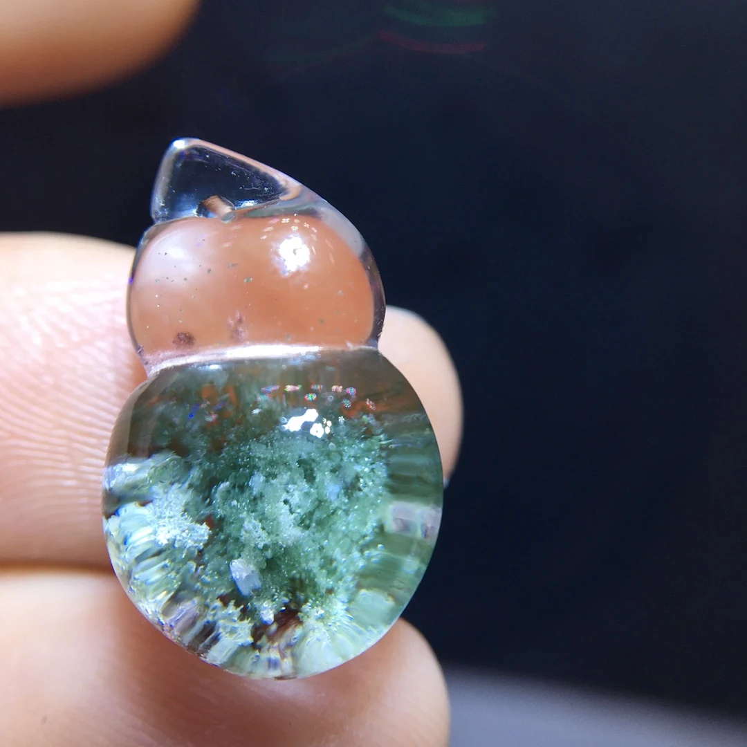 

Natural Green Phantom Quartz Pendant Jewelry 20.3/12.3/9.1mm Women Men Necklace Water Drop Phantom Rare Garden AAAAAA