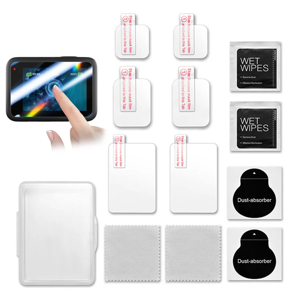Folhos protetores de vidro temperado, Ultra Clear, Protetor de tela anti-risco, Protetor de lente, Filme frontal, Go Pro Hero 13
