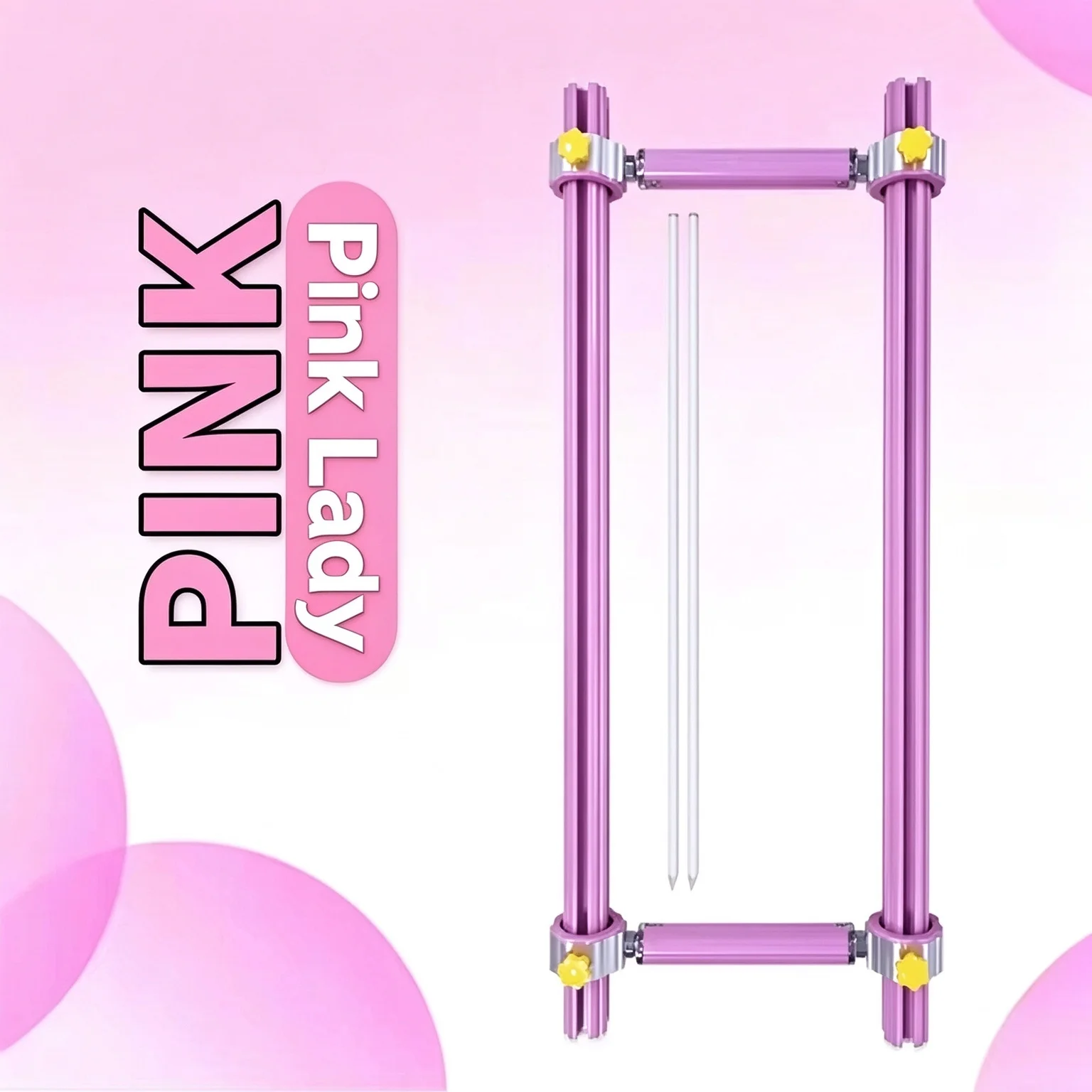 Pink Cross Stitch Heavy Duty M Frame with Sliding Bar Thickened and Reinforced Aluminum Alloy 35mm Diameter Rod
