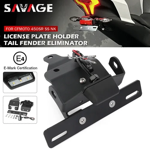 Imagen 2 del producto Soporte para matrícula, luz LED para CFMOTO 450SR 450SS 450NK 250 SRS 450 SR SS, accesorios para motocicleta, eliminador de guardabarros limpio trasero