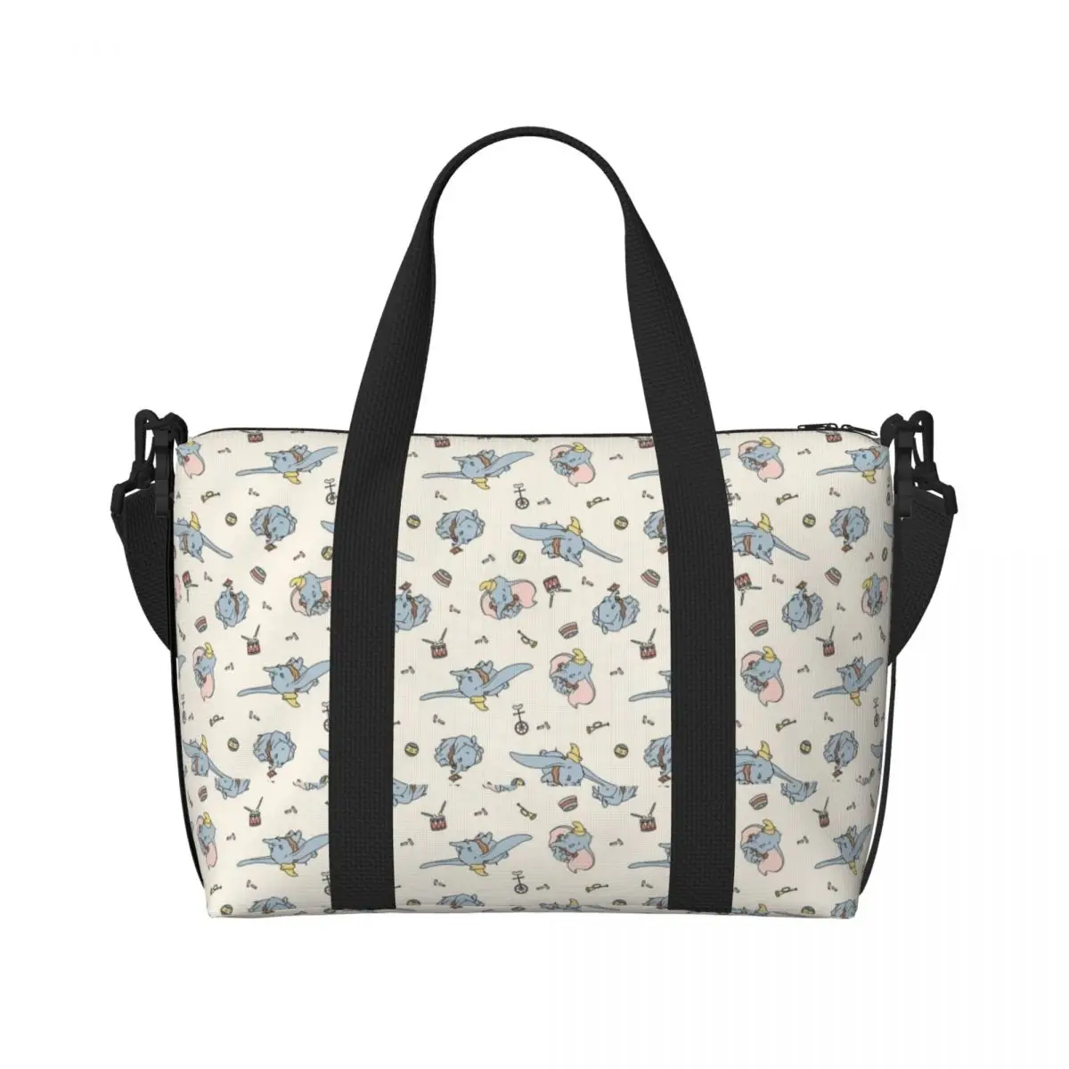 

Пляжная сумка-тоут с мультяшным принтом Дамбо для женщин, большая вместительная сумка для спортзала, пляжа и путешествий