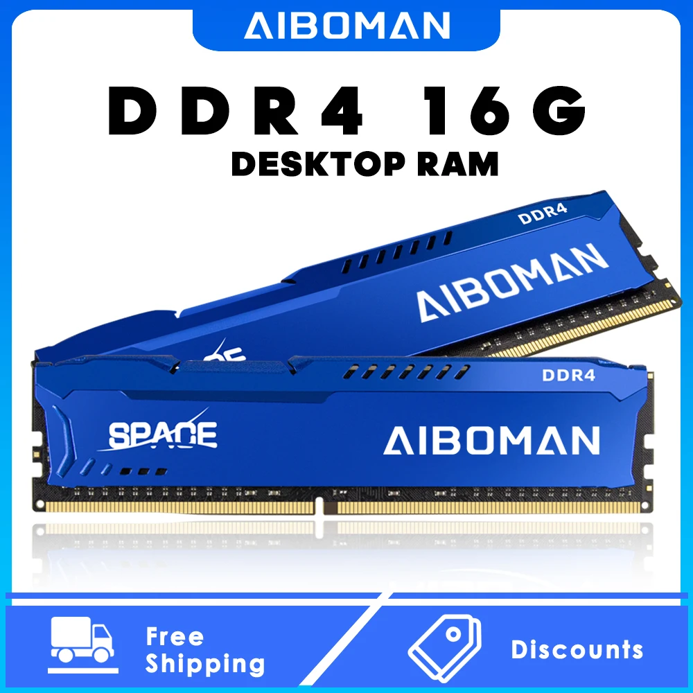 AIBOMAN RAM DDR4 16G 3200MHZ Gaming Ram with Heatsink Brand new Desktop high speed transaction suitable all motherboard