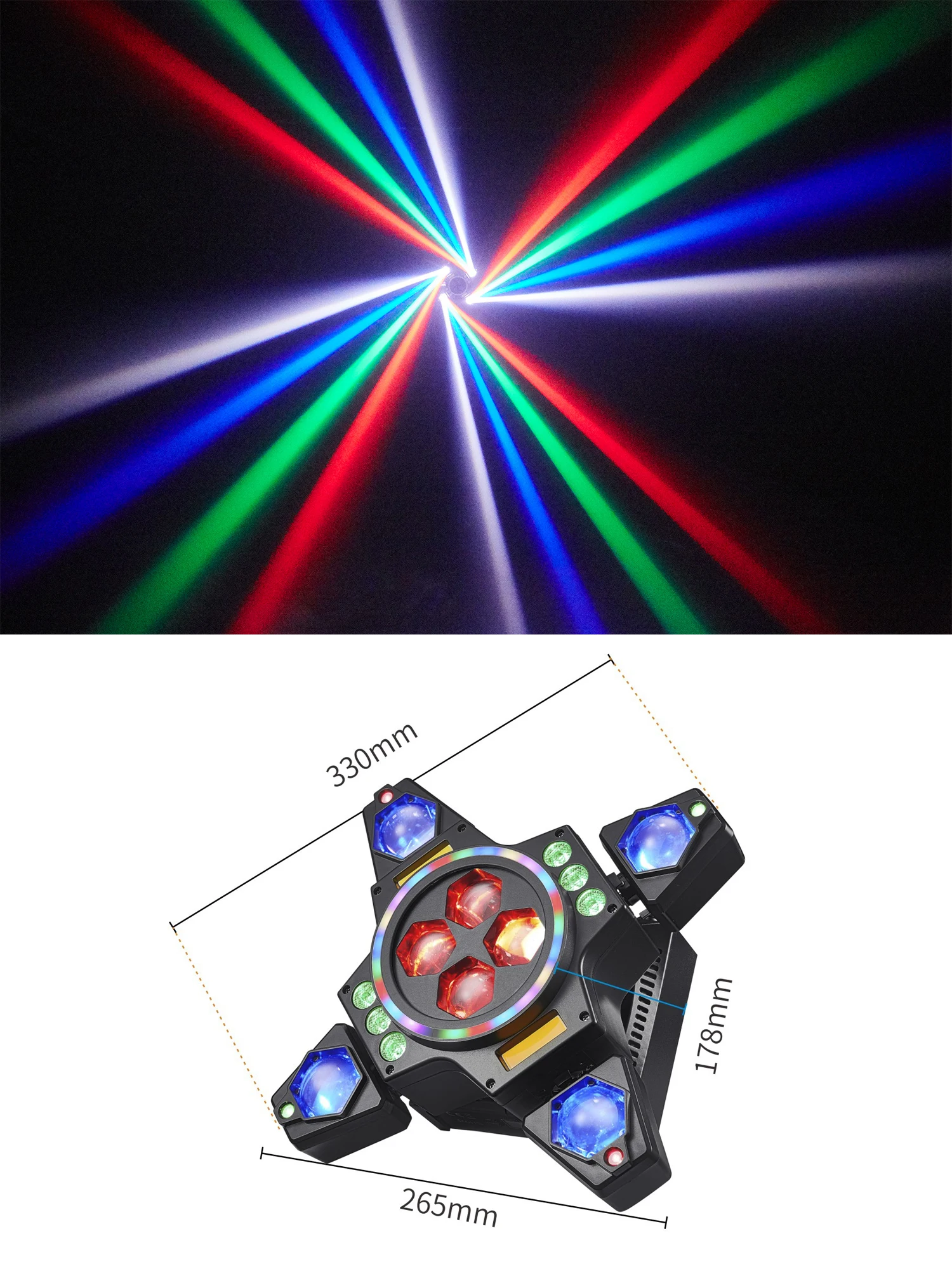 1/2PCS 100W 4-Arm Moving Head Light RGBW Laser Strobe Beam Effect Light DMX512 Function Suitable For DJ Disco Bar KTV Club Party