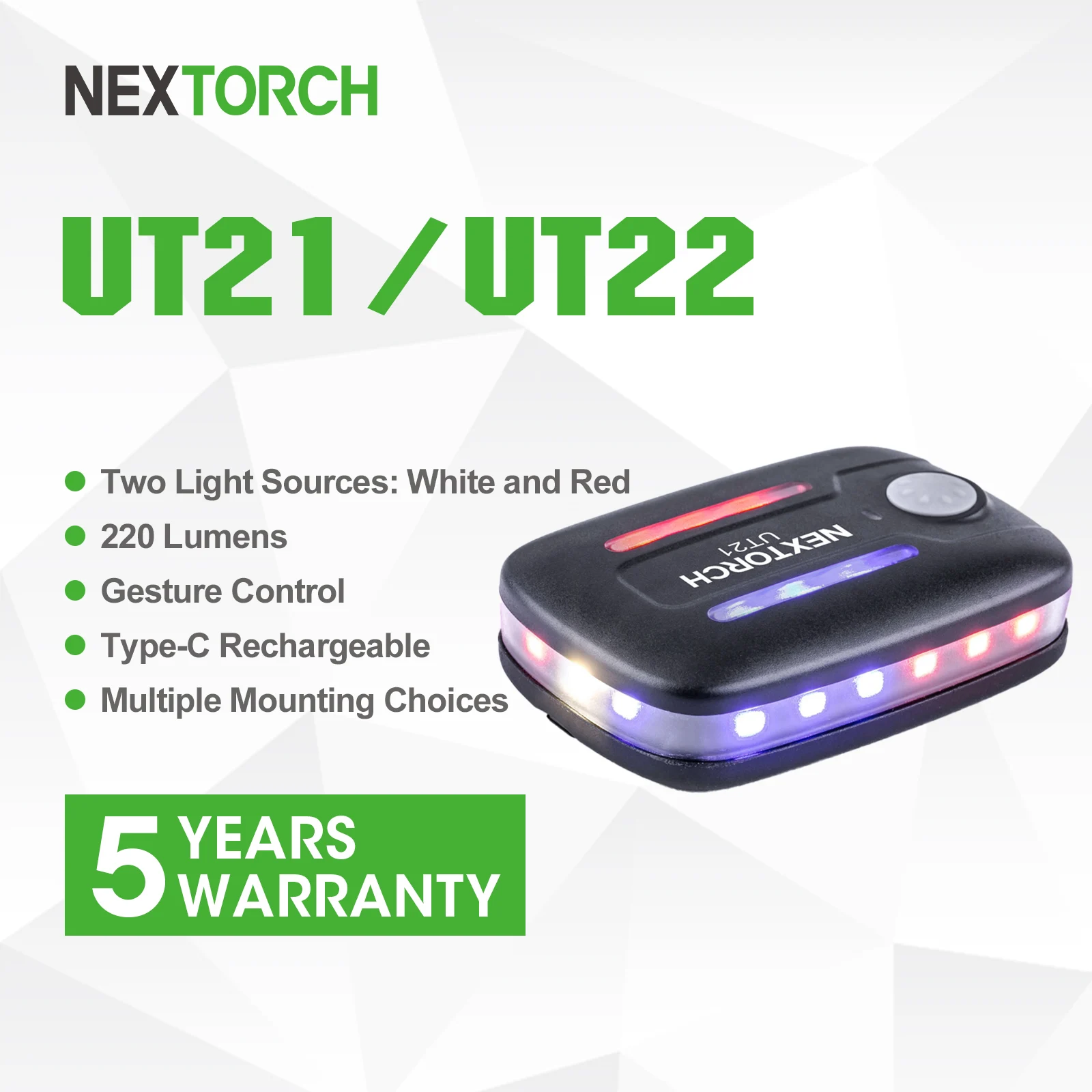 

NEXTORCH UT21 проектор на плечо, Гравитационный светочувствительный полицейский наплечный фонарь, красный, синий светодиод, вращение на 360 °, фонарь безопасности, полицейский патруль