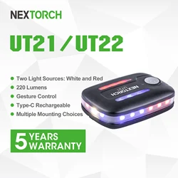 NEXTORCH-luz de hombro UT21, luces de hombro de policía con detección de gravedad, Led rojo y azul, rotación de 360 °, lámpara de seguridad de advertencia, patrulla policial