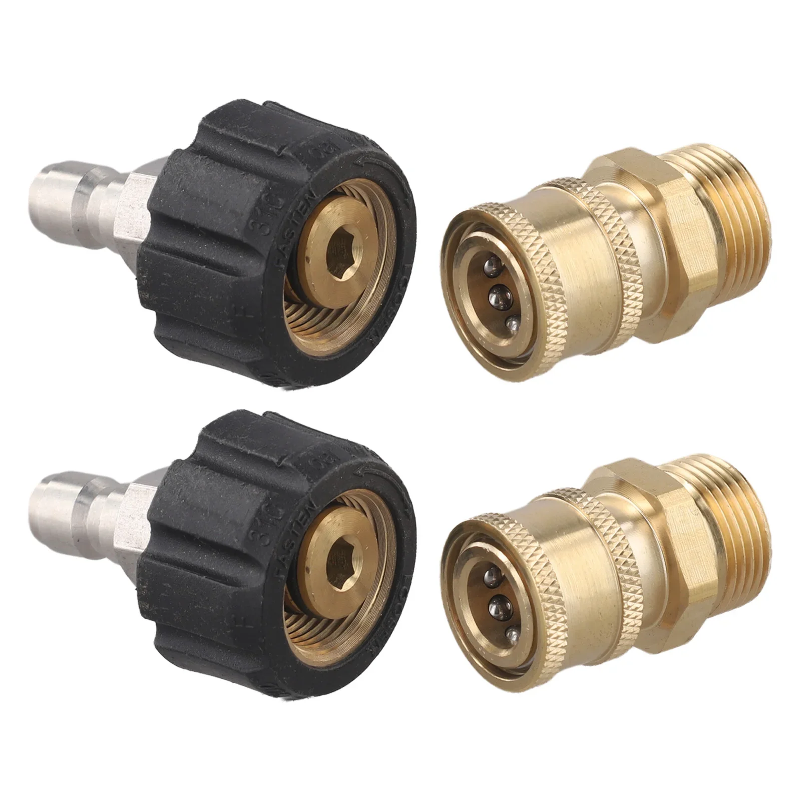 

4 Pack Quick Coupling Adapters for Pressure Washers Stainless Steel and Brass Fittings for Leak Proof Connection
