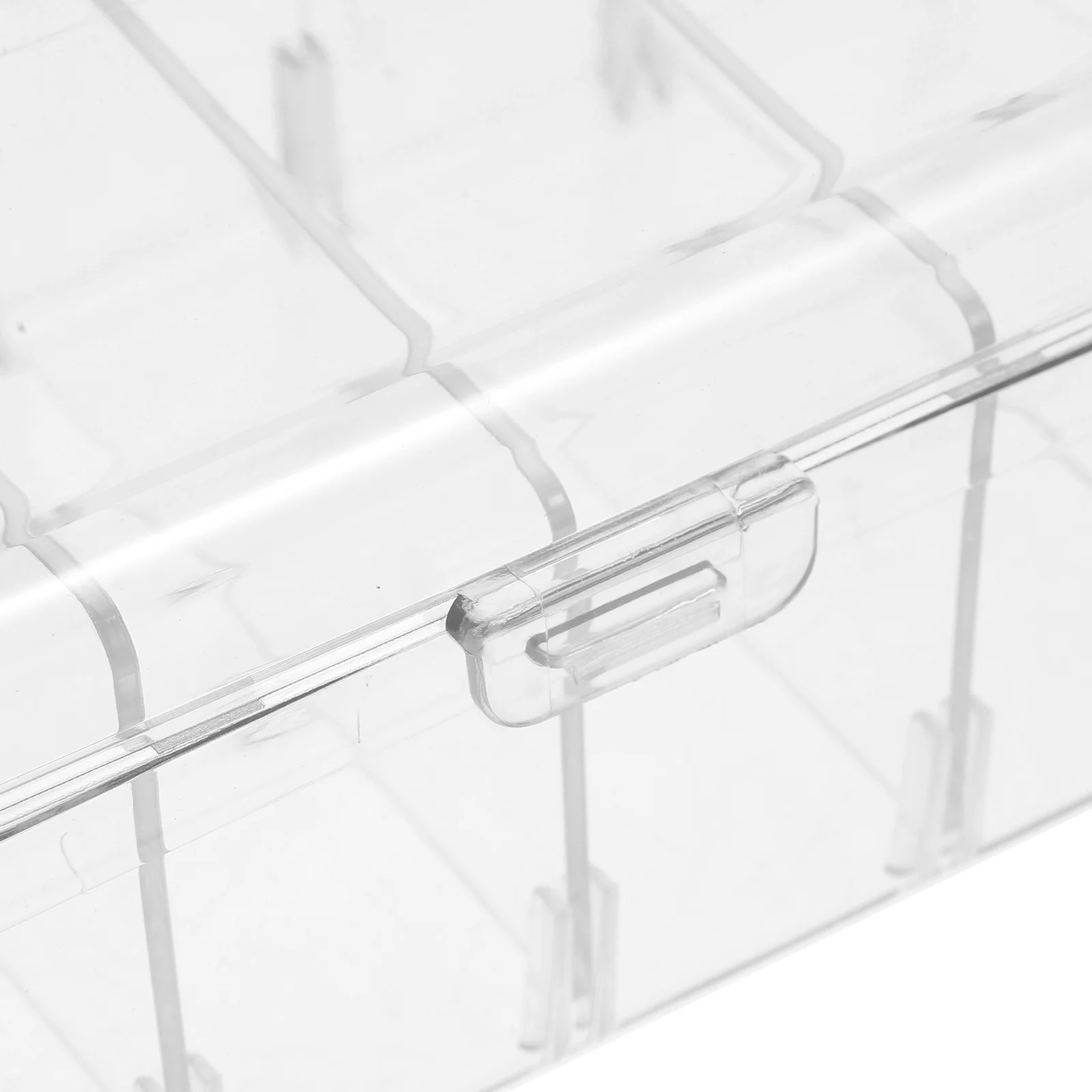 Caja de almacenamiento de escritorio de plástico transparente grueso, divisores extraíbles, organizador de cables de tarjetas, caja organizadora de clasificación de tarjetas para el hogar y la Oficina