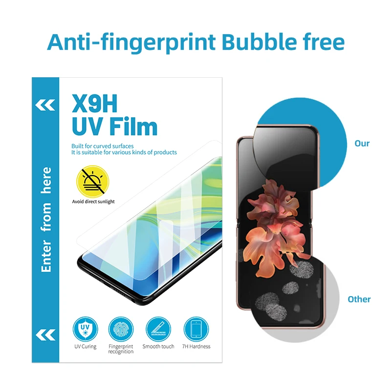 X9H TUOLI High Quality Uv Material Mobile Phone Film Factory Full Coverage 3D Curved Uv Screen Protector For Uv Curing Machine