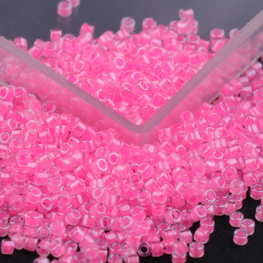 

Miyuki 11/0 Transparent Delica Beads for Needlework Color-Lined Glass Beads Jewellery Making DIY Beads Supplies 100g