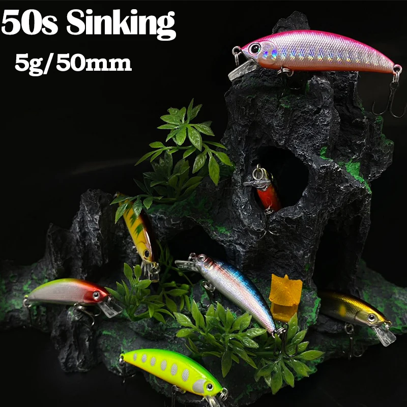 

Hot Selling Trout Fishing Lures 50mm 5g Sinking Minnow Bait Eden 50S Artificial Hard Bait Freshwater Fishing Twitchbait Tackle