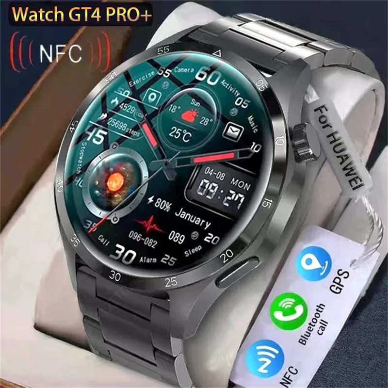 Dla Huawei GT4 Max Inteligentny zegarek Męski zegarek 4 Pro AMOLED Ekran HD GPS NFC Tętno Wodoodporny Bluetooth Połączenie SmartWatch Dla Mężczyzn