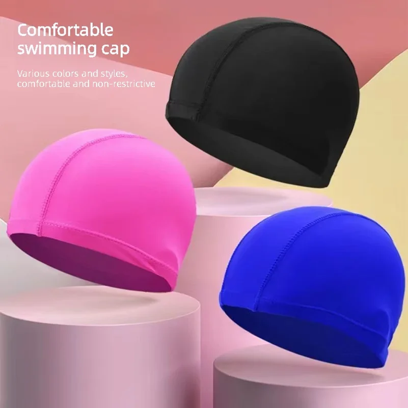 Aquatic Sports Cap - Schwimmkappe in reiner Farbe, wasserdicht, große