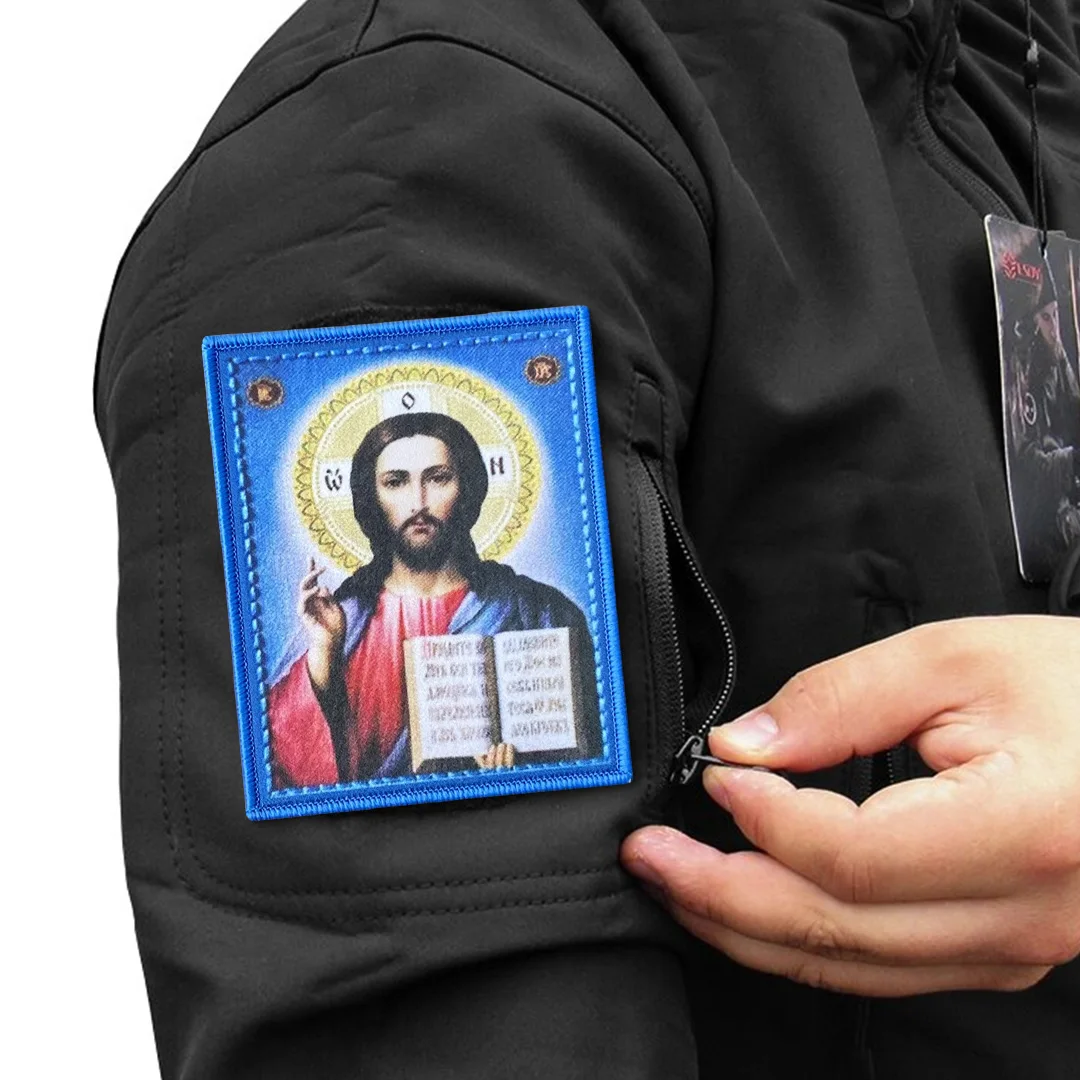 Parche táctico Jesucristo con velcro – Insignia moral para mochila - imagen 2