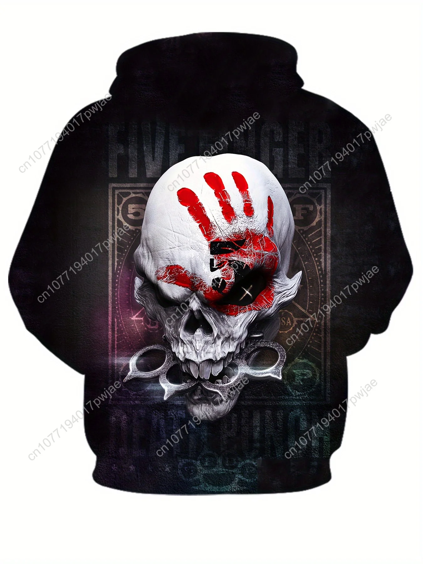 Felpa con cappuccio con stampa teschio 3D: design grafico audace per la moda maschile - Perfetta per l'autunno e la primavera - Disponibile in taglie grandi per alte