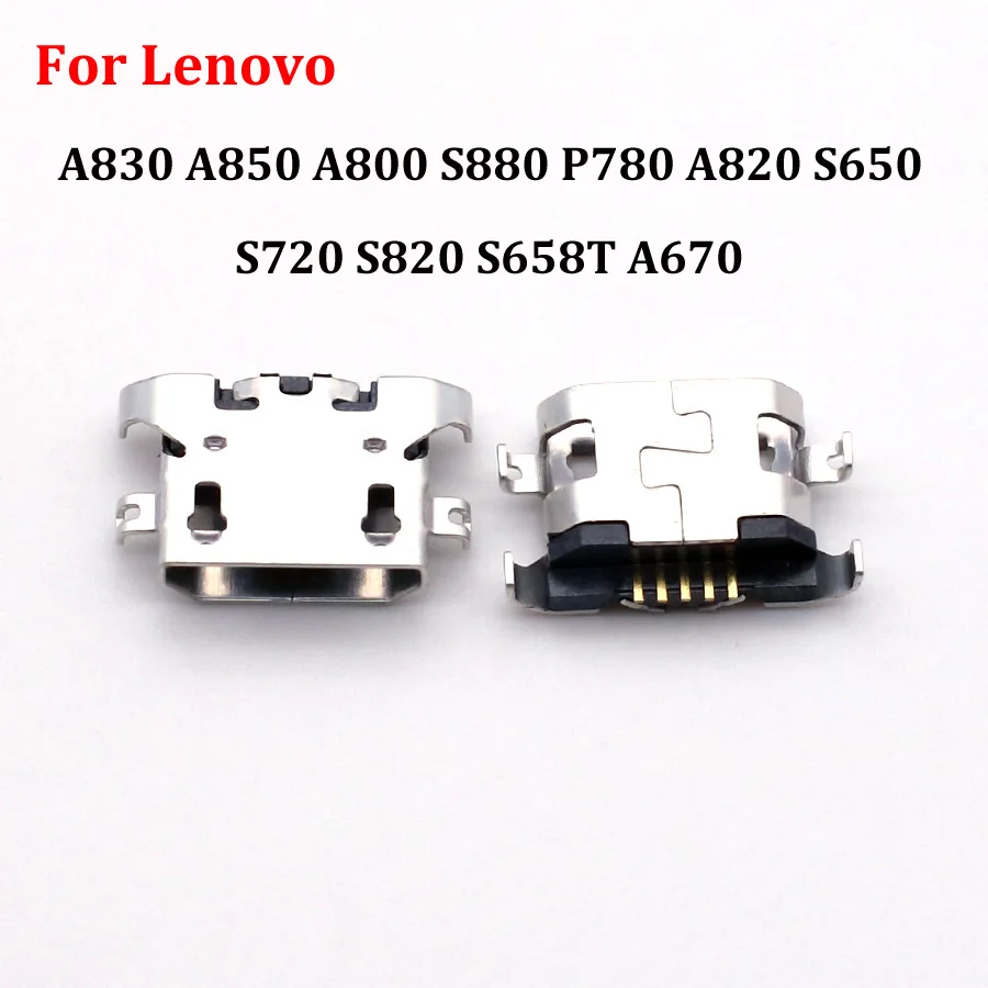 100-200pc micro USB connector charging port Replacement Parts for Lenovo A830 A850 A800 S880 P780 A820 S650 S720 S820 S658T A670