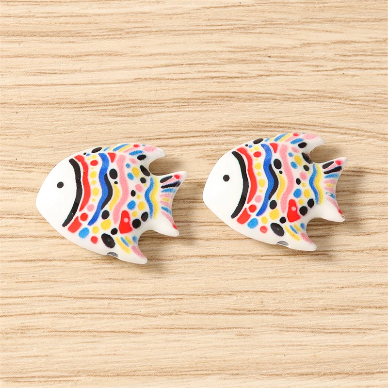 5 Stück 20 x 17 mm niedliche lose Fisch-Abstandsperlen für die Schmuckherstellung, DIY-Armbänder, Halsketten, Ohrringe, handgefertigtes Kunsthandwerk, Zubehör – Detail 8