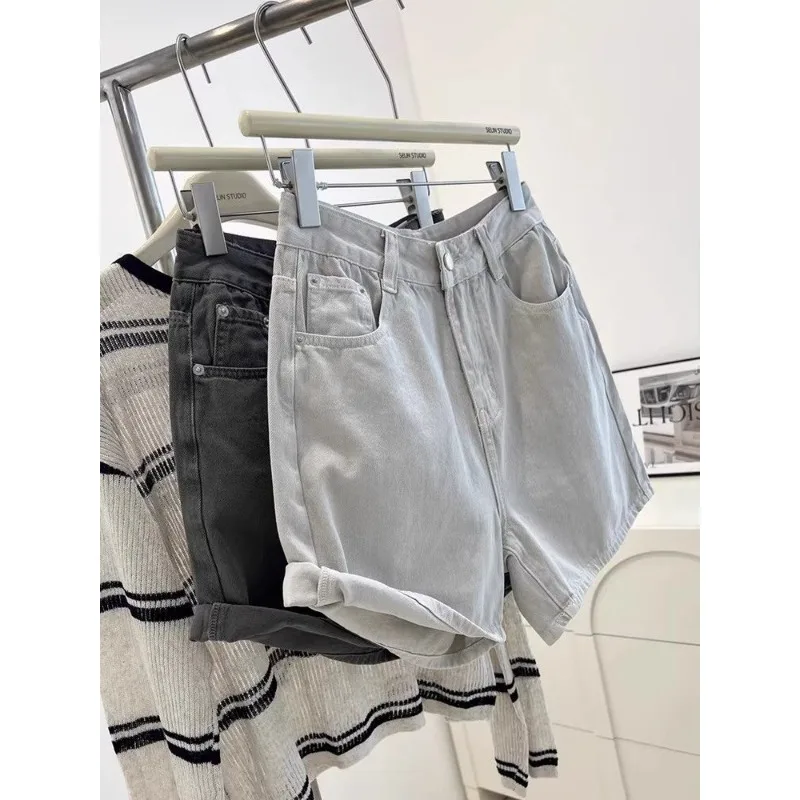 

Women's Denim Shorts High Waist Loose Retro Wide Leg Summer Pants