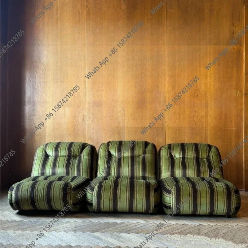 

J Medieval Designer Green-brown Velvet Combination Sofa Medieval Modern Style Store Living Room