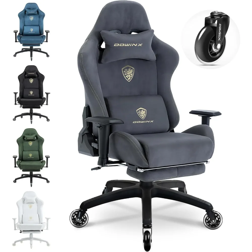 

Gaming Chair,Breathable Suede Fabric Game Chair with 3D Armrest and PU Wheels,Big and Tall Gaming Chair with Massage Lumb