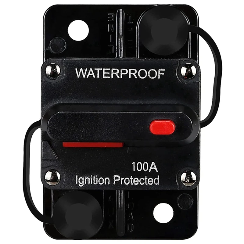 

3X Waterproof Circuit Breaker,With Manual Reset,12V-48V DC,100A,For Car Marine Trolling Motors Boat Power Protect