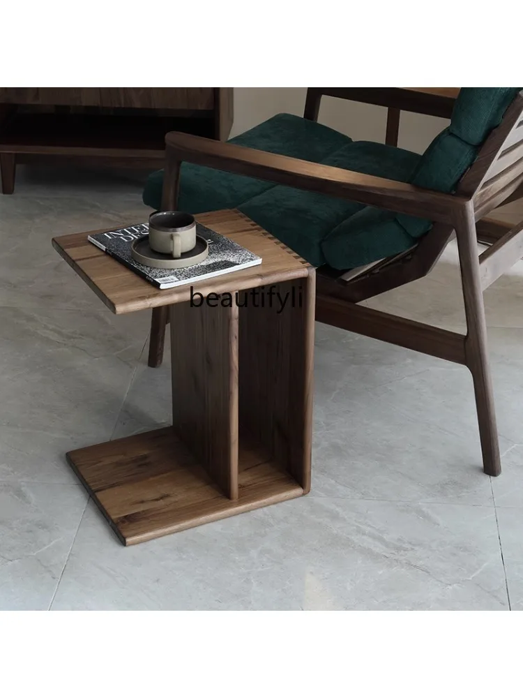 Nordic Solid Wood Side Table Corner Table Modern Minimalist Log Living Room Bedroom Multifunctional Lazy Board furniture