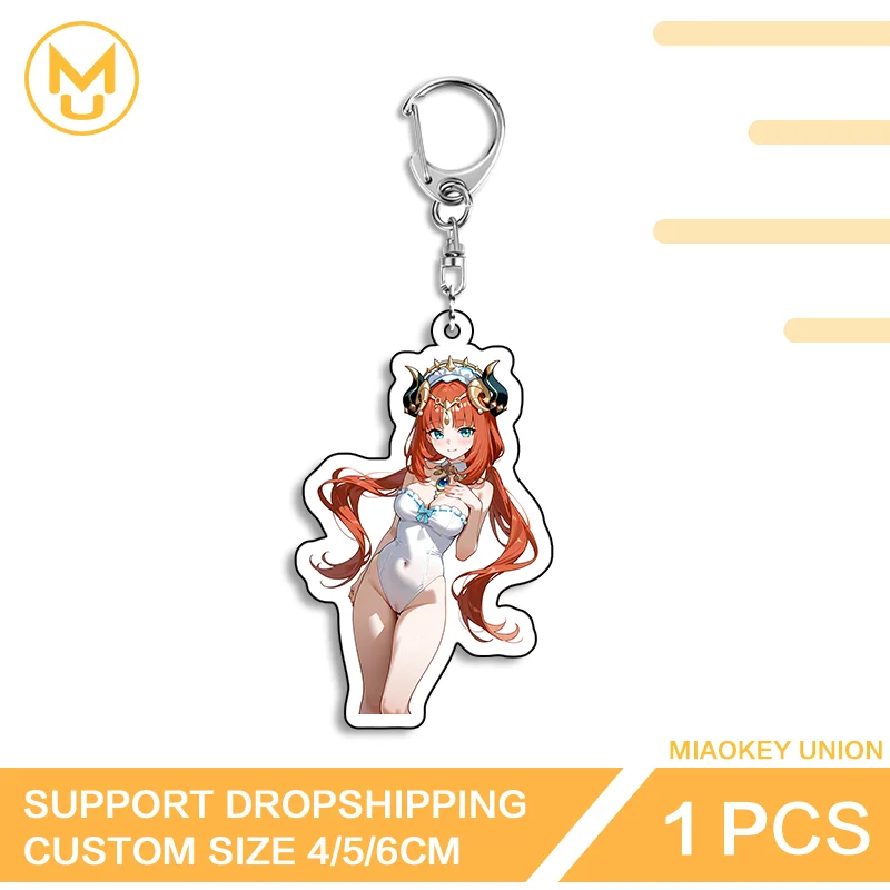 Beautiful Genshin Impact Nilou Standing Posture Double Sided Acrylic Key Chains Fancy Advance Guard Innovative Trendy Jewelry