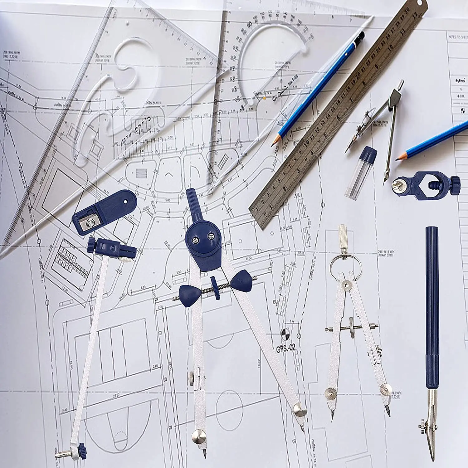 9Pc Drafting Compass for Geometry Set Tool Compass Drawing Tool for Geometry for Drafting, Math, Drawing, Engineer Tool