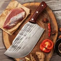 5CR15MOV Stainless Steel Pork Dividing Knife Minced Meat Boning Knife Hand Forged Thick Strong Sharp Household Kitchen Knife