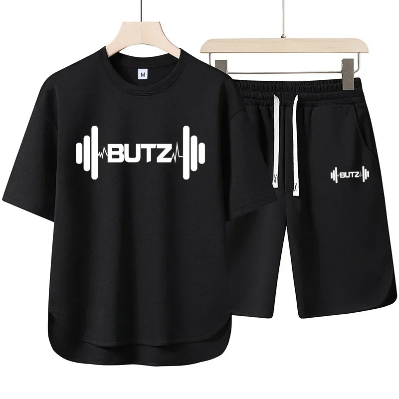 

2026 new style comfortable and breathable sports pants set, fashionable and casual, summer short-sleeved sports two-piece set