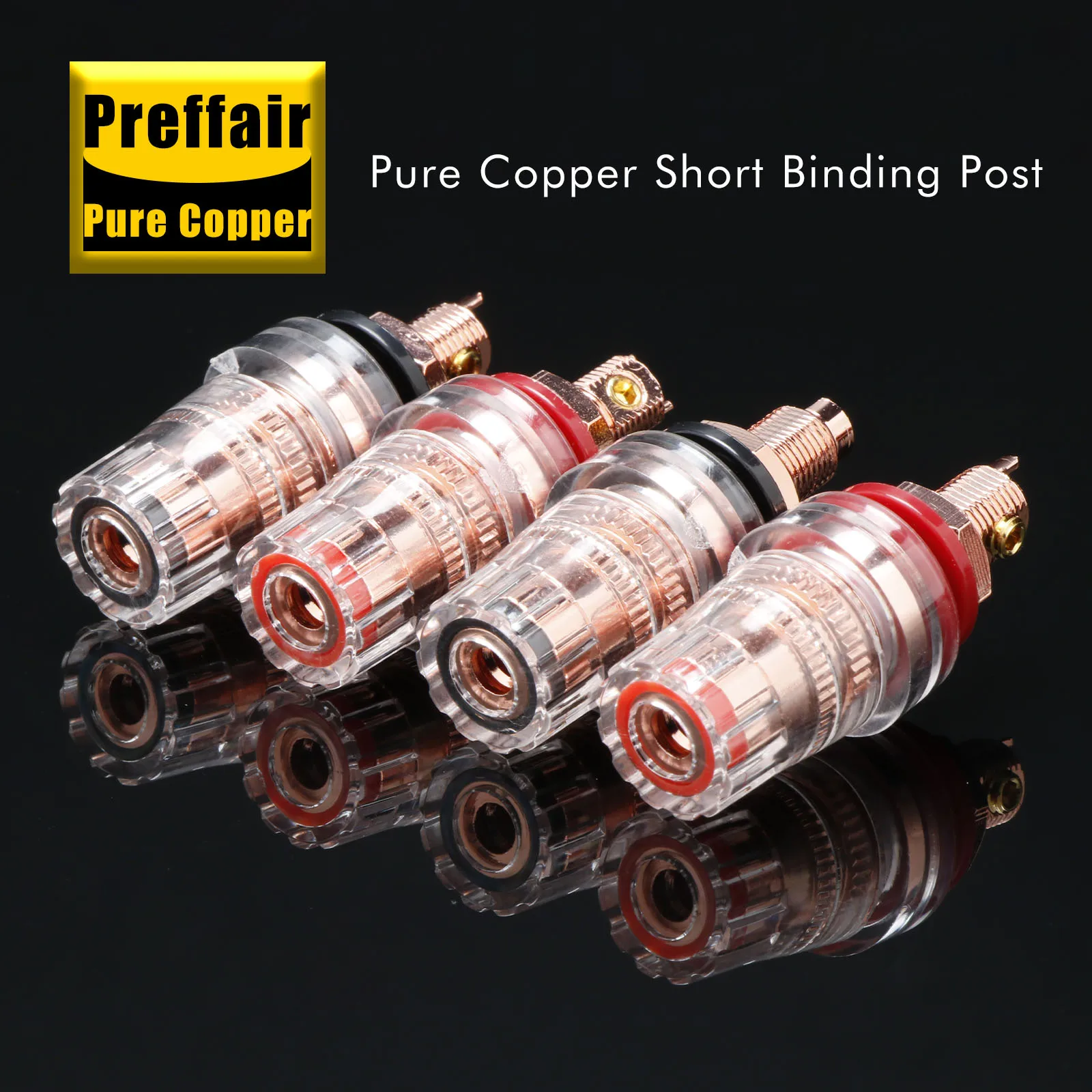 Hifi Reinkupfer Preffair Anschlussklemme für Verstärker Lautsprecher 4mm Bananenstecker Buchse Verbinder Rhodium Kupferbeschichtet – Detail 8