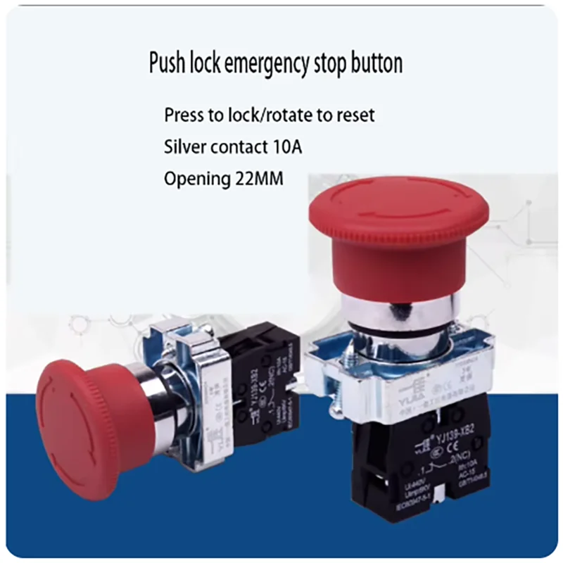 Push lock rotary release emergency stop button switch XB2-01ZS/BS542 mushroom head emergency stop 22mm