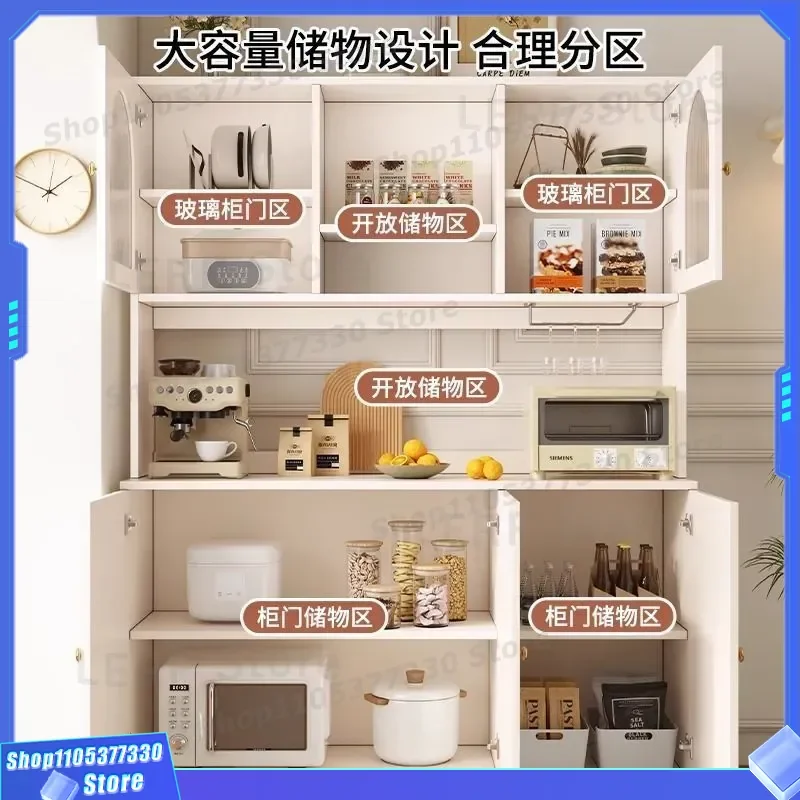 Luxury Solid Wood Sideboard Cabinet for Living Room Dining Area Wall Mounted Tea Storage Unit with Integrated Locker Modern
