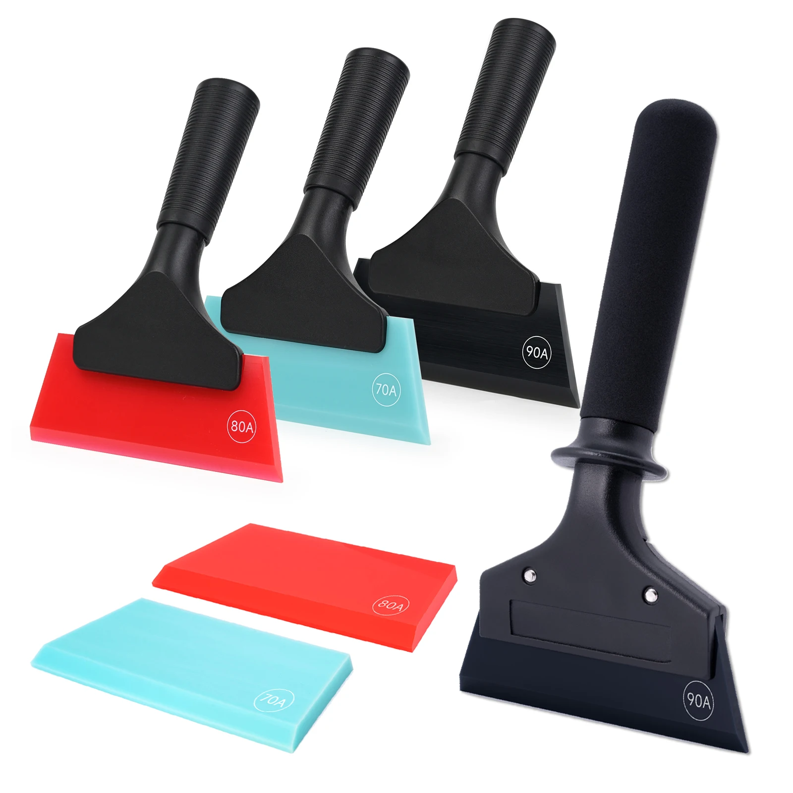 FOSHIO Cleaning Squeegee With Soft Rubber Blade Car Window Mirror Water Removal Drying Handheld Wiper Household Glass Wash Tool