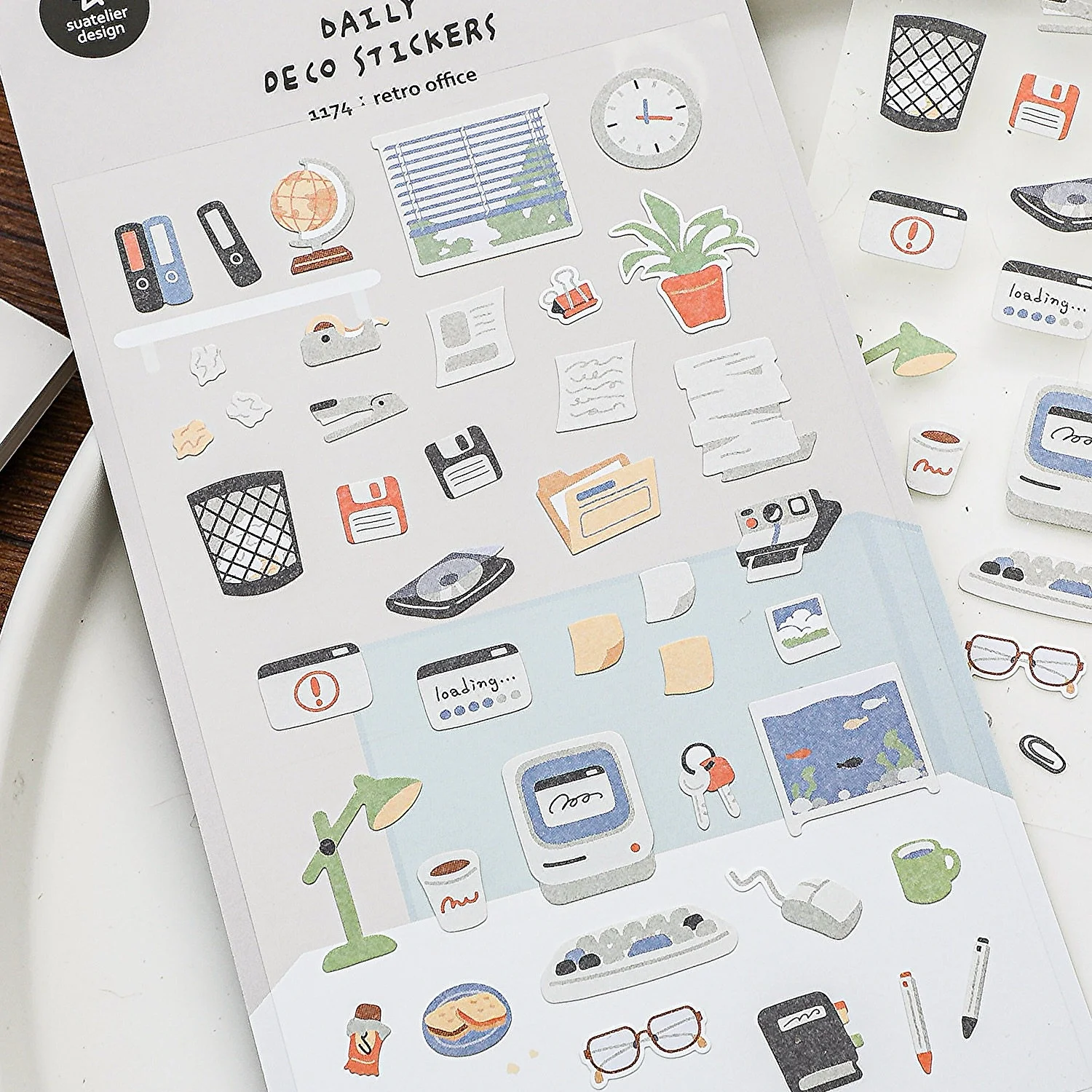 Korean Import Suatelier Retro Office Paper Stickers Scrapbooking Diy Journal Stationery Sticker Art Dec Supplies 1174