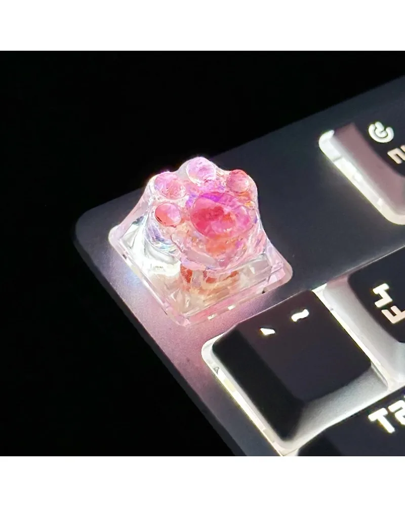 

Stereo Texture Cat Claw Epoxy Keycap DIY Resin Light Transmission Cross Shaft Mechanical Keyboard