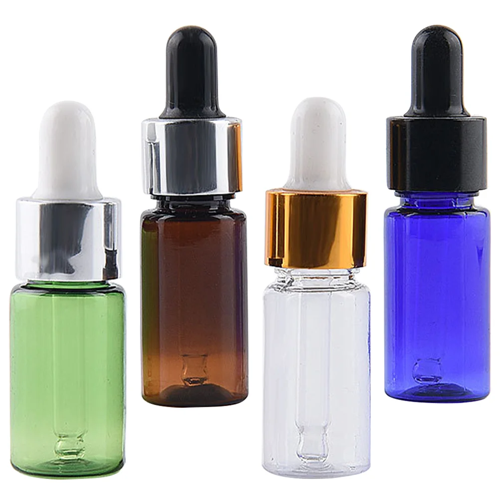 

4 Pcs Essential Oil Dropper Bottle Plastic Bottles with Droppers Travel Perfumes for Oils Leakproof Small