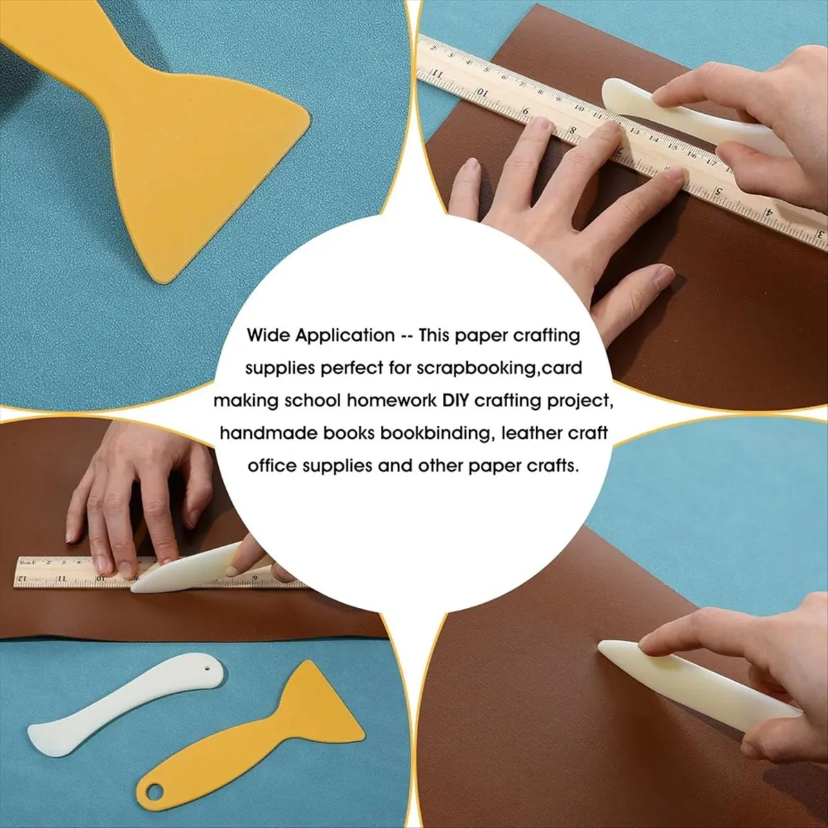 T32C New Bone Folder Tool, Paper Folding Tools,Plastic Bone Folder Paper Creaser,for Making Paper Crafts Quilting Leathercraft