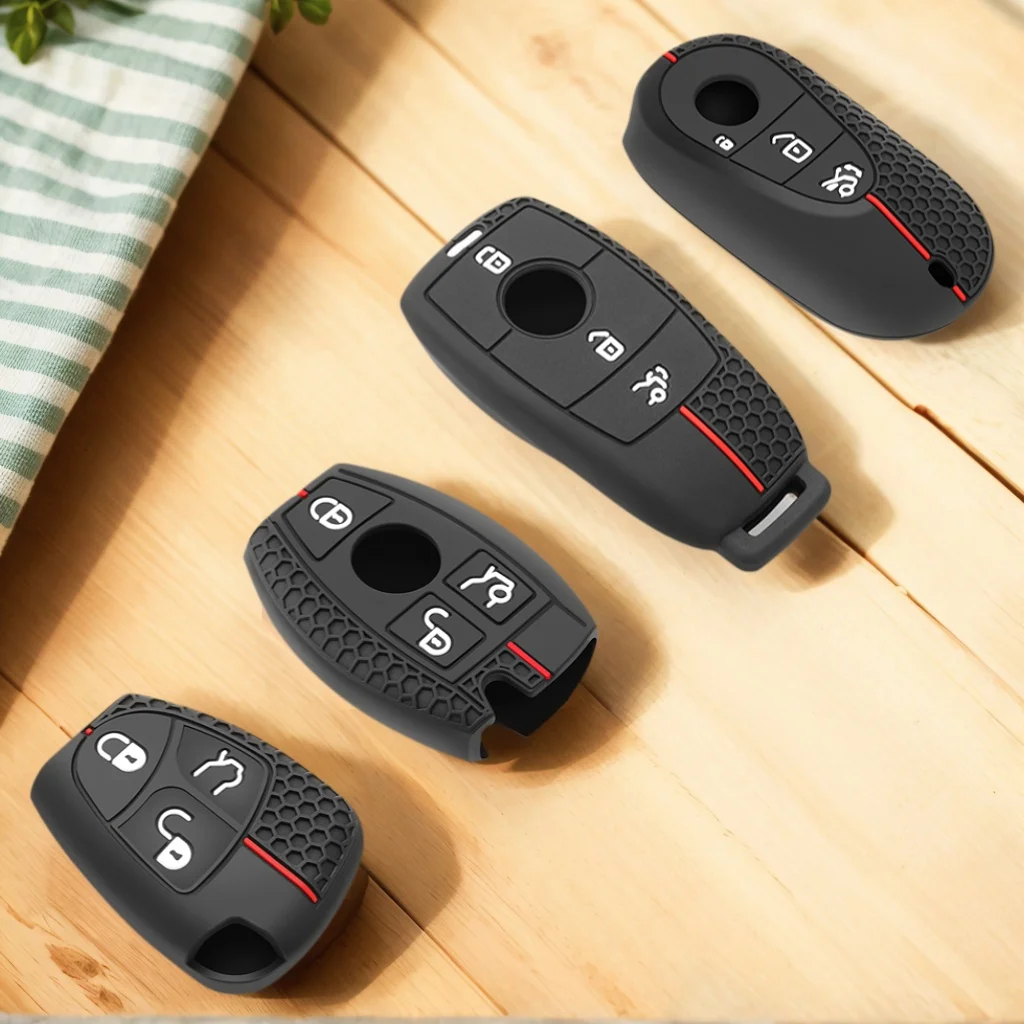 

Силиконовый чехол для ключей от автомобиля, сумка для ключей для Mercedes Benz A B C E S G Class GLC CLE CLA GLB GLK GLS, защитный набор аксессуаров