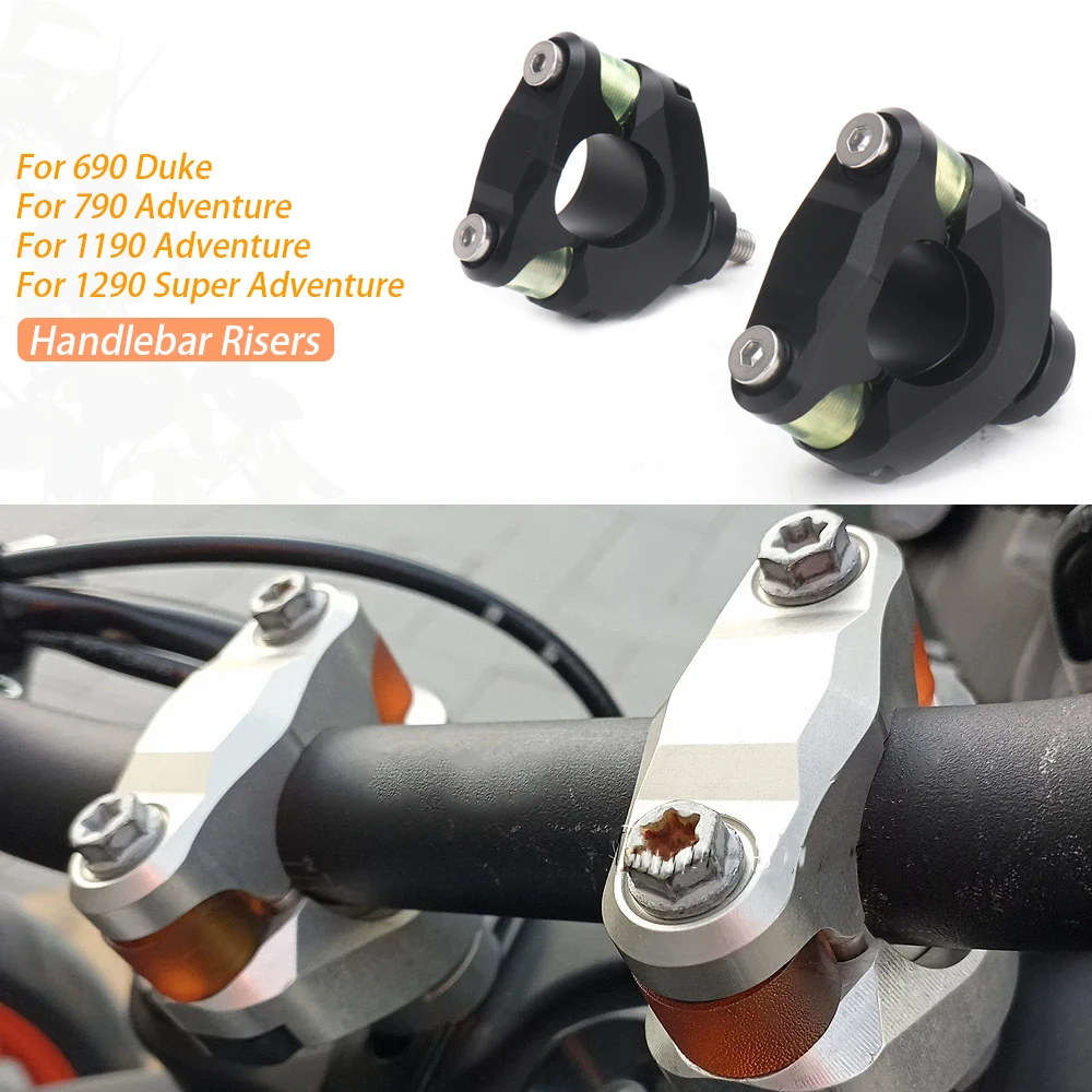 28mm Handlebar Risers Mounting Bar Adjustable Cushioning and Shock Absorption For 690 Duke 790 Adv 1190 ADV 1290 Super Adventure