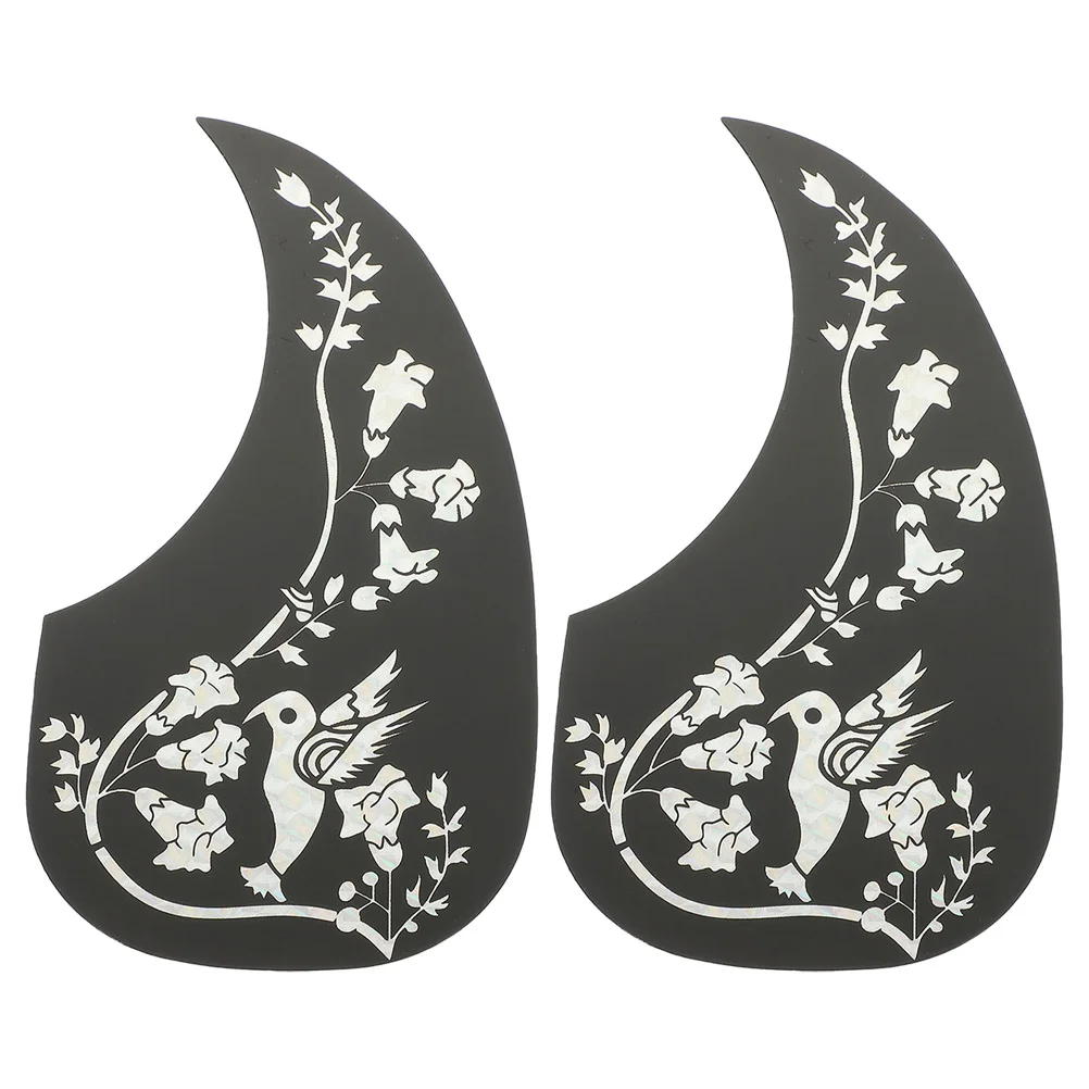 

2 Pcs 40 41 Inch Guitar Pickguard Wooden Protective Plate Scratch Resistant Acoustic Folk Bird Pattern Guard