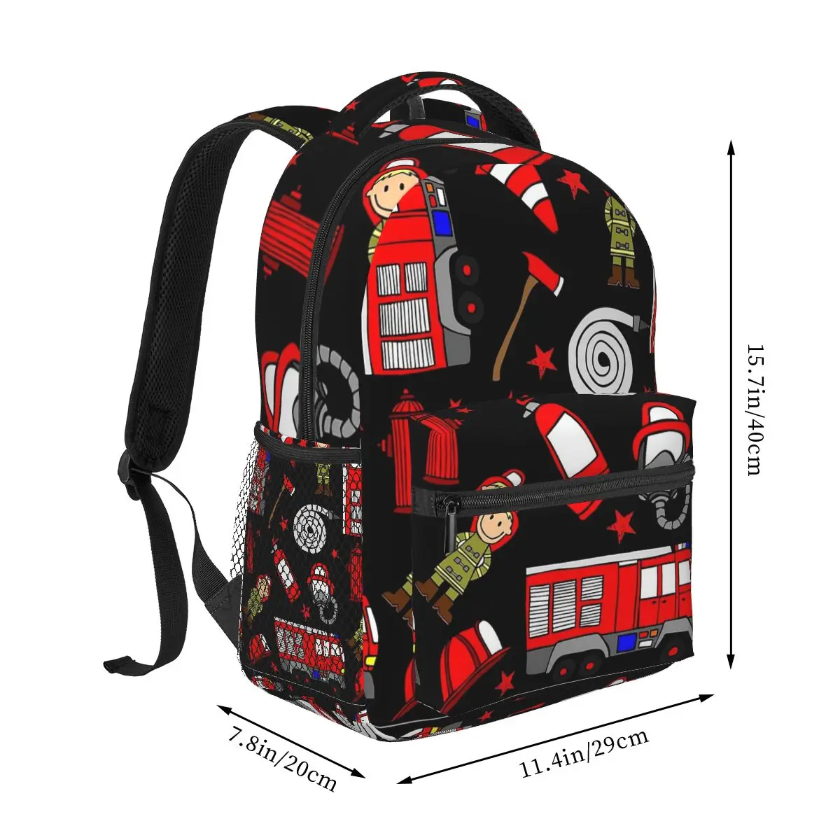 Fireman Firefighter Backpacks Boys Girls Bookbag Children School Bags Cartoon Kids Rucksack Shoulder Bag Large Capacity