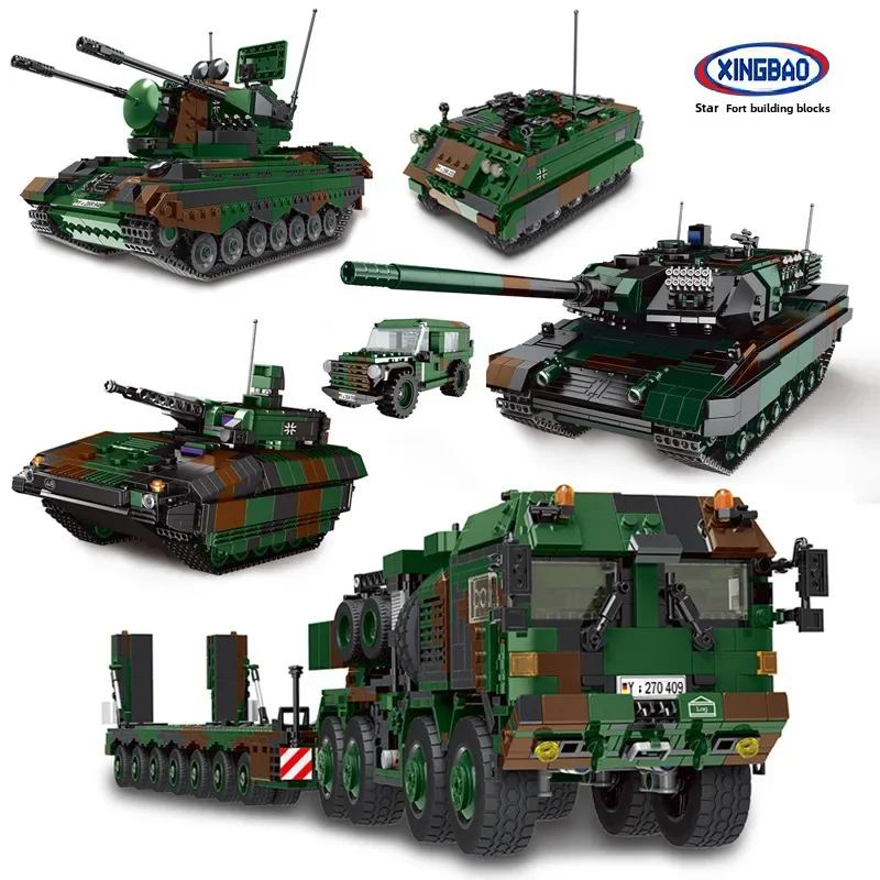 Star Castle XB06040-55 Leopard 2a6 Tank German Military Series Battlefield assembly model kidsren\'s building block toys