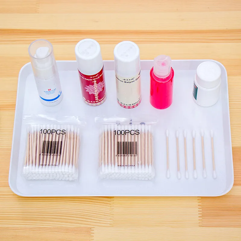300PCS Nose Ear Clean Stick Eyelash Extend Glue Remove Double Head Lint Free Wood Cotton Buds Swabs Disposable Cotton Swab Tool