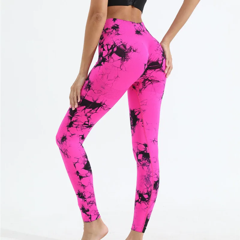 Super Soft High Waisted Tie Dye Leggings for Women Yoga Running Gym No See Through Workout Athletic Tights Push Up Gym Fitness